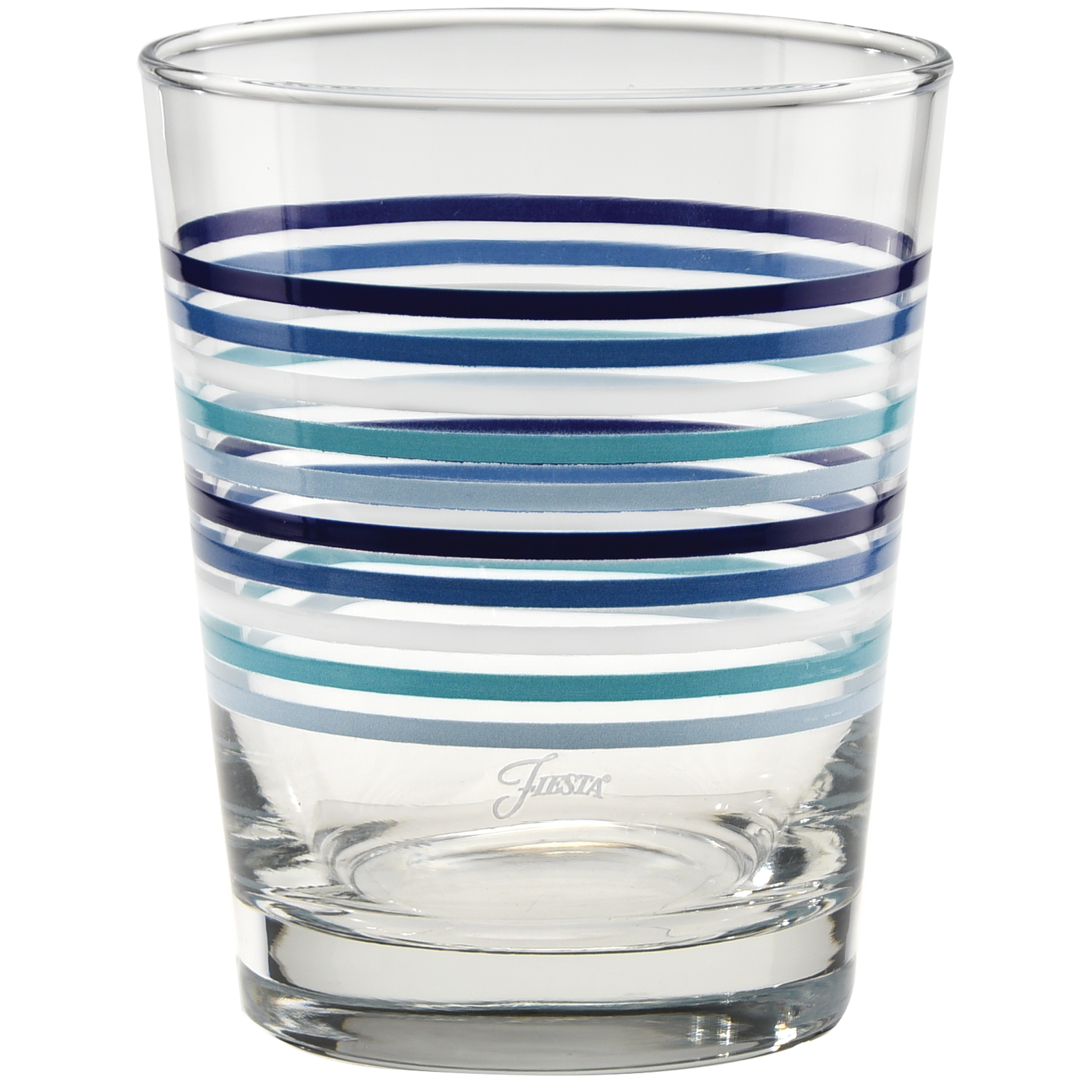 Fiesta Fiesta Coastal Blues Thin Stripe 15 oz. Tapered Double Old Fashion - Set of 4 - Image 2
