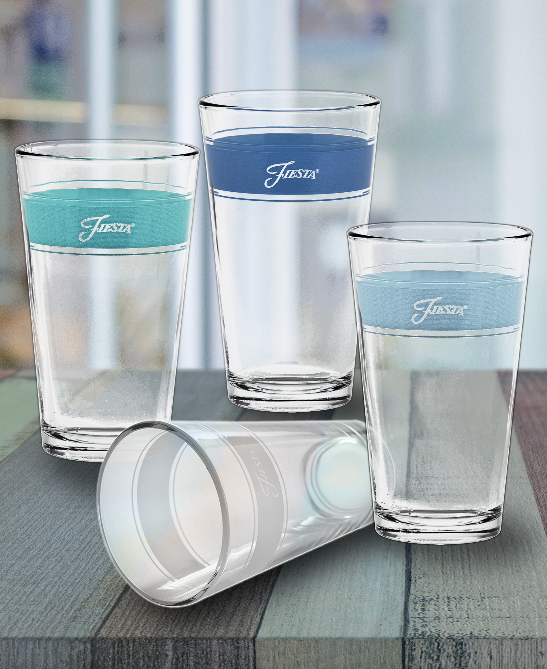 Fiesta Coastal Blues 16 oz. Frame Cooler Mixed Color - Set of 4 - Image 6