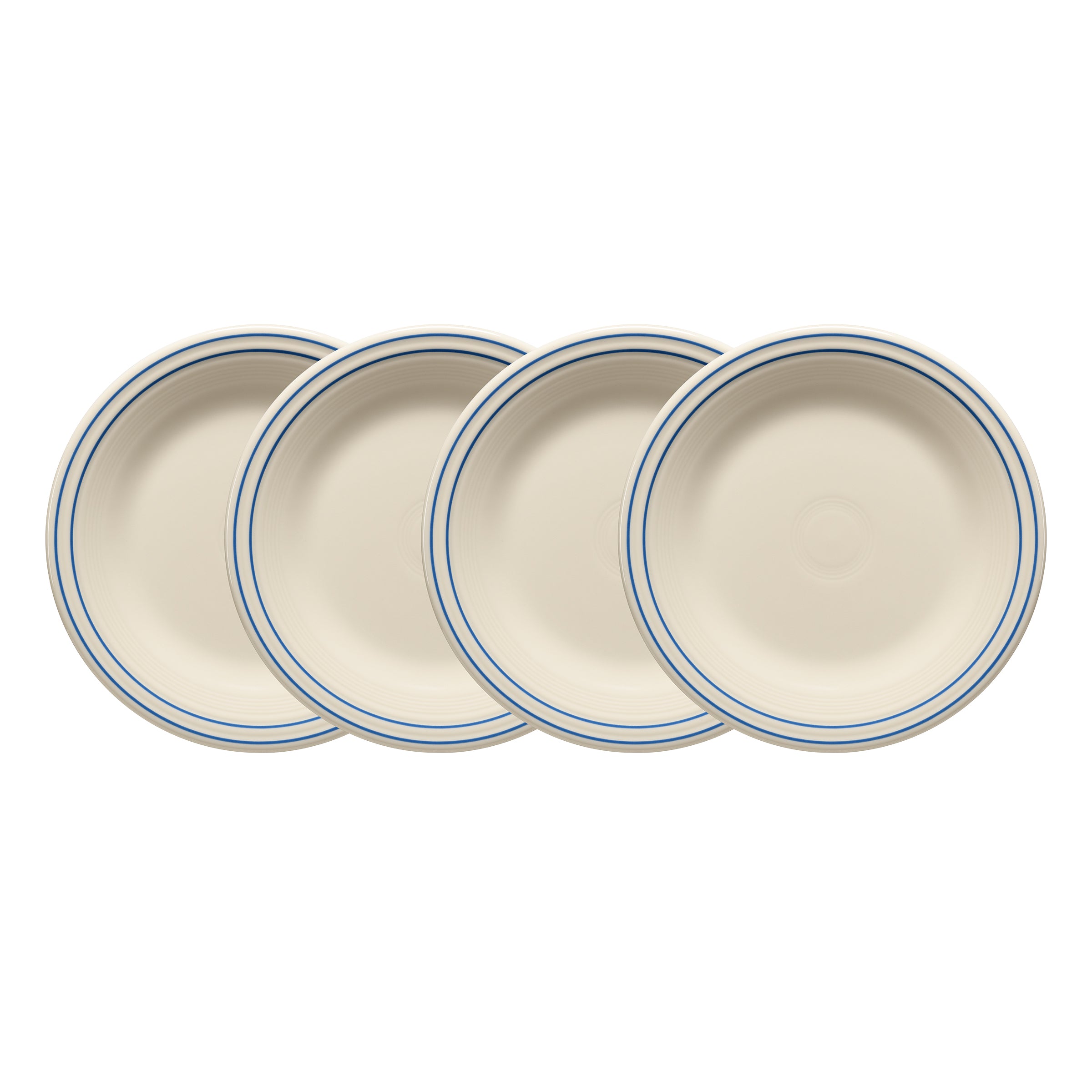 Fiesta Americana Lapis Band Set of 4 Classic Rim 10 1/2-Inch Dinner Plates