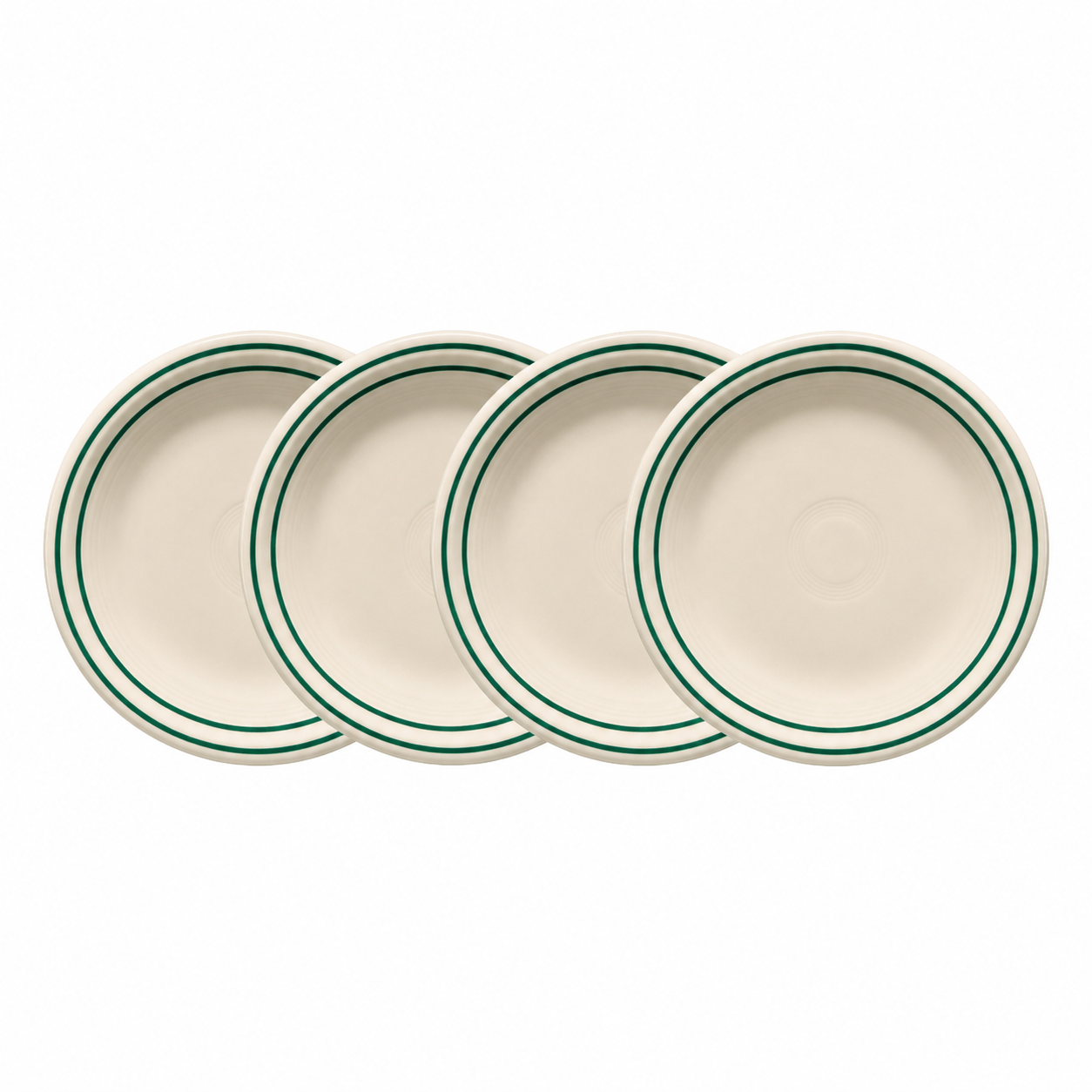 Fiesta Americana Jade Band Set of 4 Classic Rim 7 1/4-Inch Salad Plates