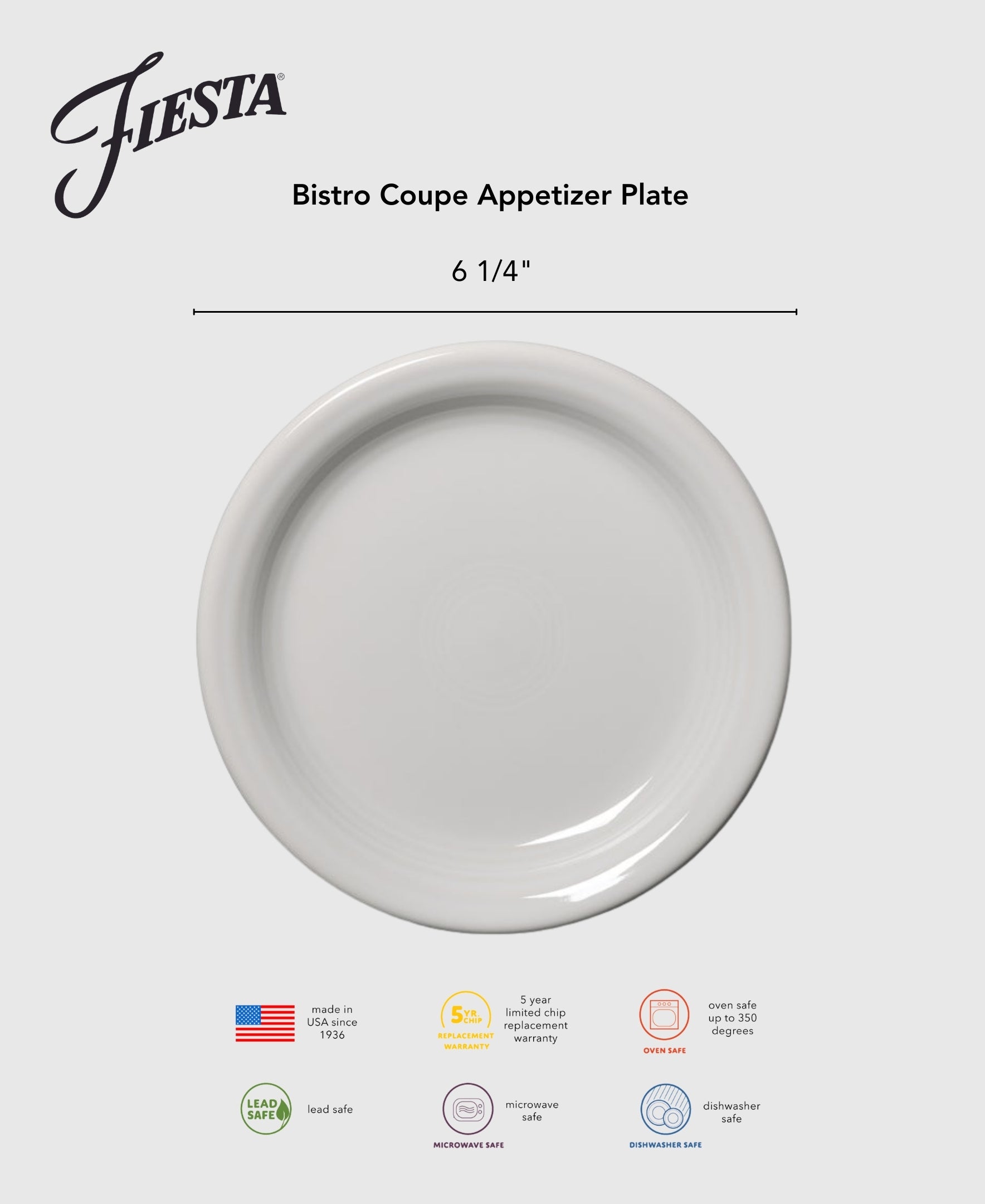 Fiesta Retired Bistro Coupe 6 1/4 Inch Appetizer Plate Foundry - Image 2