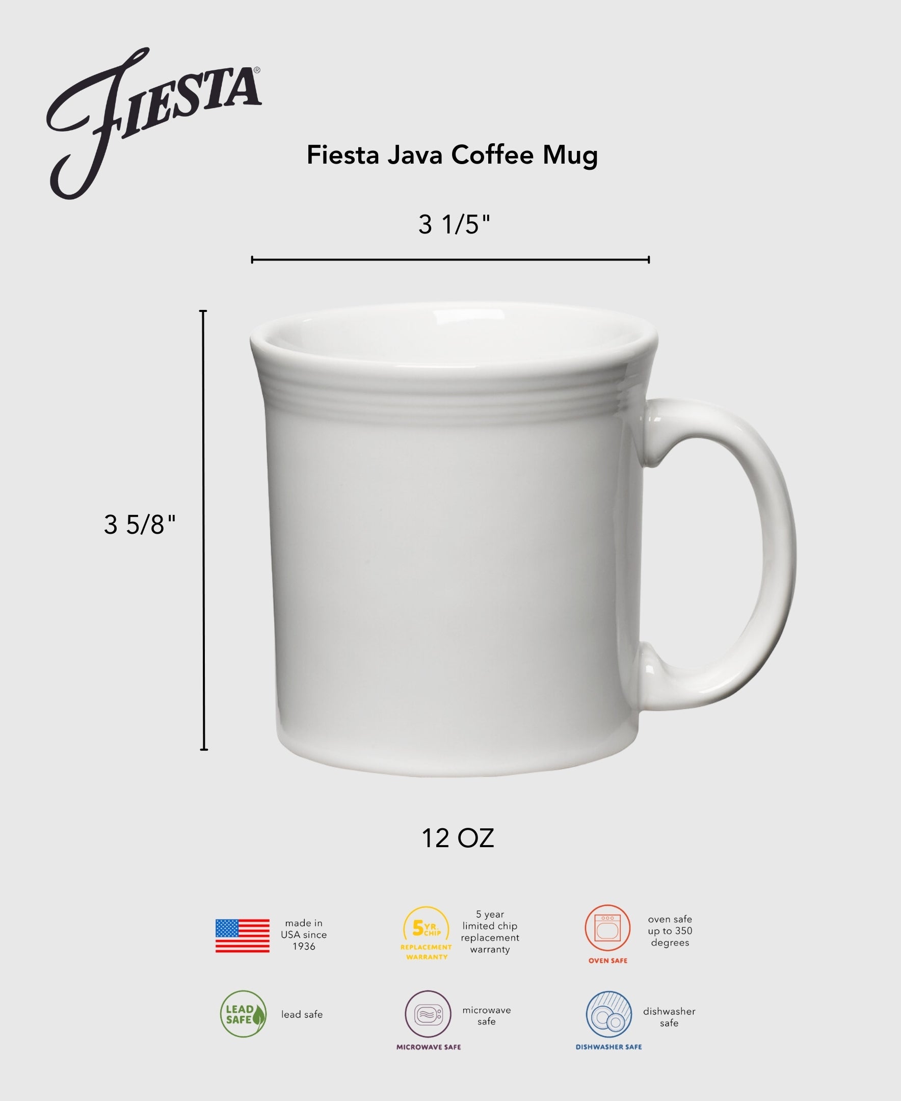 Fiesta Lavender 12 OZ Java Coffee Mug - Image 4
