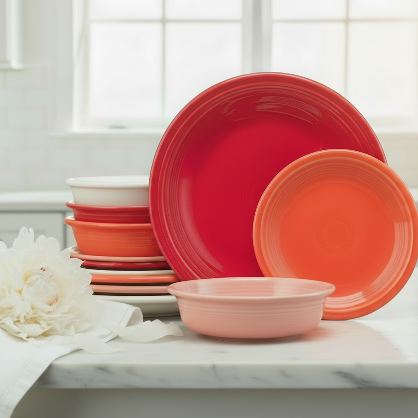 Fiesta Mixed Sunset Horizon Classic Rim 12-Piece Dinnerware Set, Service for 4 - Image 3