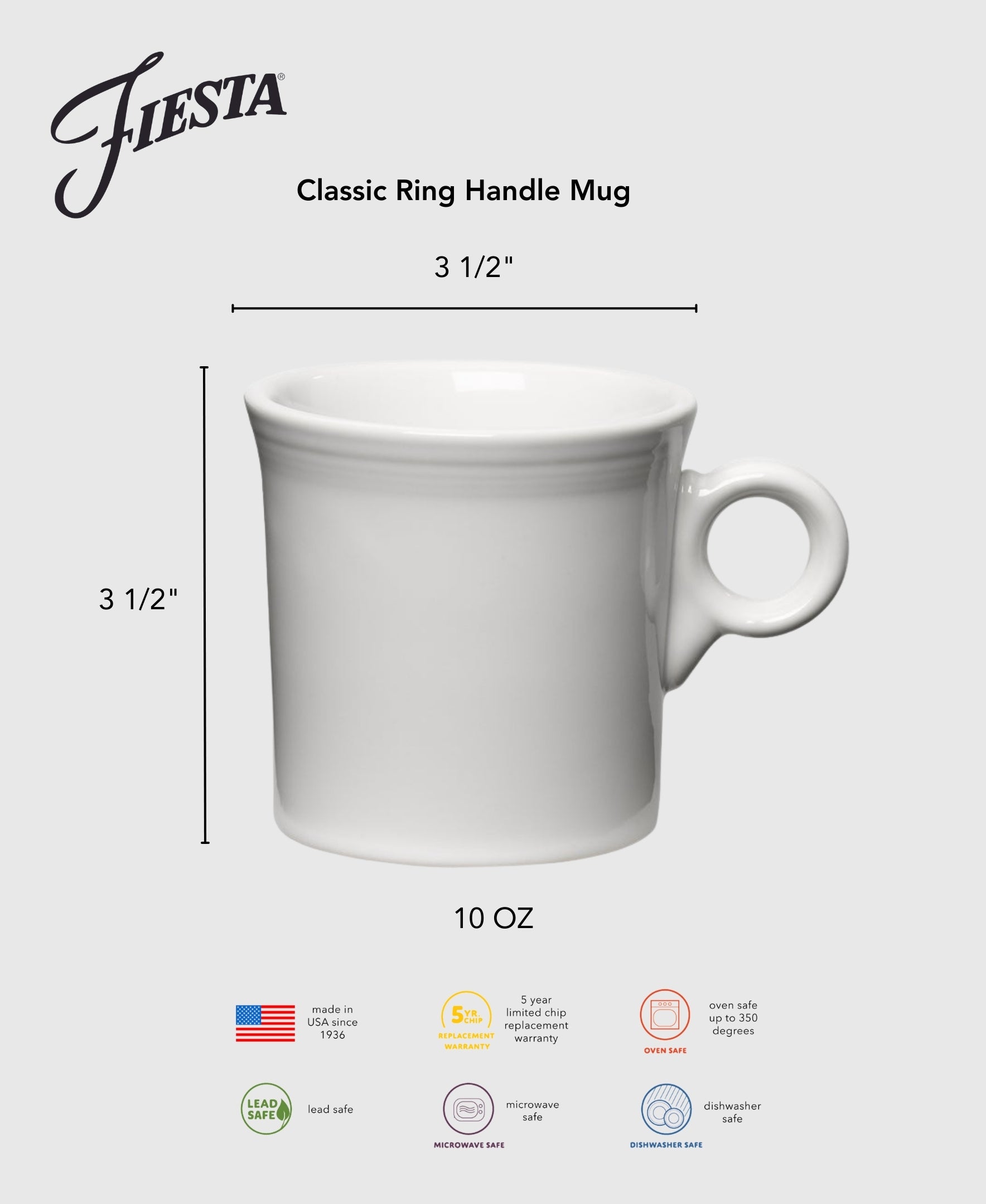 Fiesta Lavender Classic Ring Handle 10 1/4 OZ Mug - Image 3